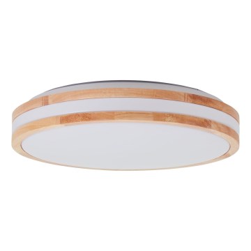 Brilliant - Lámpara de techo LED LASKOS LED/22W/230V diámetro 38 cm madera de caucho (Hevea)