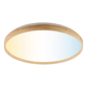 Brilliant - Lámpara de techo LED regulable ALSON LED/17W/230V 3000-6500K, diámetro 49,5 cm, madera de caucho + mando a distancia