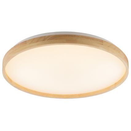 Brilliant - Lámpara de techo LED regulable ALSON LED/17W/230V 3000-6500K, diámetro 49,5 cm, madera de caucho + mando a distancia