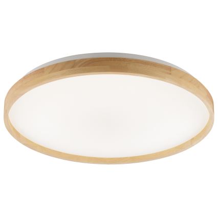 Brilliant - Lámpara de techo LED regulable ALSON LED/17W/230V 3000-6500K, diámetro 49,5 cm, madera de caucho + mando a distancia