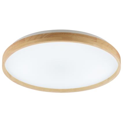 Brilliant - Lámpara de techo LED regulable ALSON LED/17W/230V 3000-6500K, diámetro 49,5 cm, madera de caucho + mando a distancia