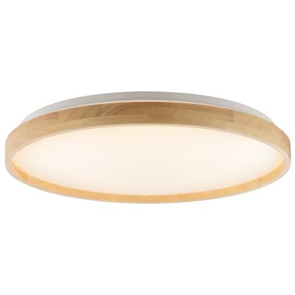 Brilliant - Lámpara de techo LED regulable ALSON LED/17W/230V 3000-6500K, diámetro 49,5 cm, madera de caucho + mando a distancia