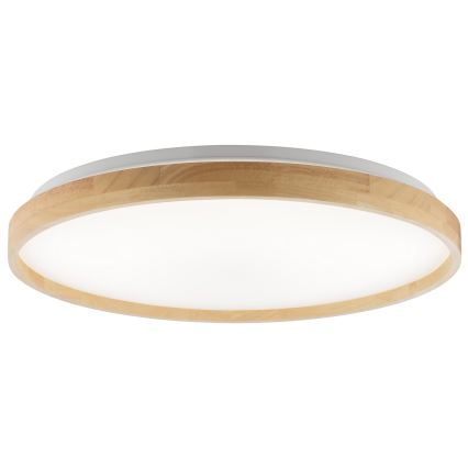 Brilliant - Lámpara de techo LED regulable ALSON LED/17W/230V 3000-6500K, diámetro 49,5 cm, madera de caucho + mando a distancia