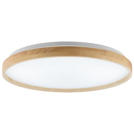 Brilliant - Lámpara de techo LED regulable ALSON LED/17W/230V 3000-6500K, diámetro 49,5 cm, madera de caucho + mando a distancia