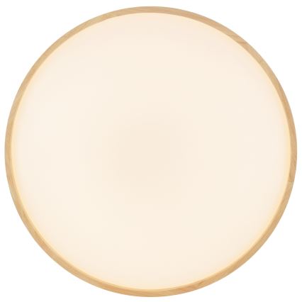 Brilliant - Lámpara de techo LED regulable ALSON LED/17W/230V 3000-6500K, diámetro 49,5 cm, madera de caucho + mando a distancia