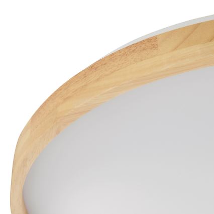 Brilliant - Lámpara de techo LED regulable ALSON LED/17W/230V 3000-6500K, diámetro 49,5 cm, madera de caucho + mando a distancia