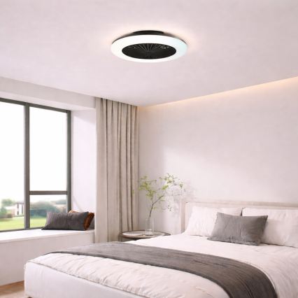Brilliant - Luminaria de techo LED regulable con ventilador MONTERO LED/20W/230V 2700-6500K Ø 42 cm negra + mando a distancia