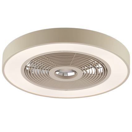 Brilliant - Lámpara de techo LED RGBW regulable con ventilador CATANIA LED/37W/230V 2700-6500K Ø 48,6 cm beige + mando a distancia