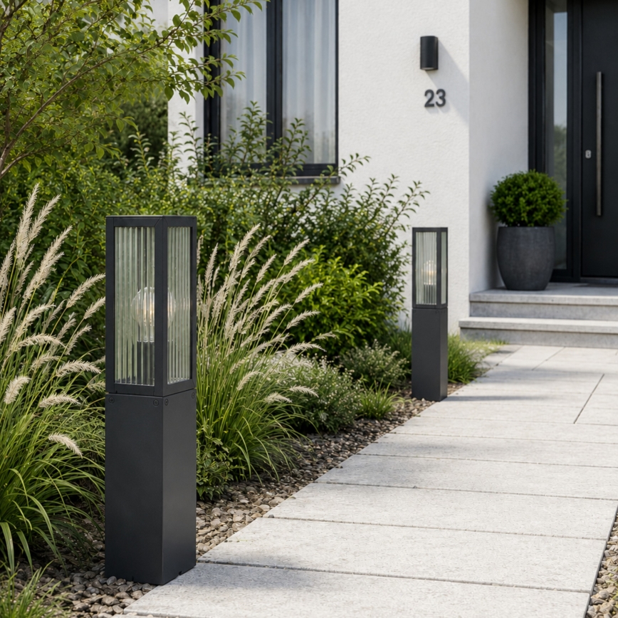 Brilliant - Lámpara exterior GETTA 1xE27/20W/230V 50 cm IP44 negra