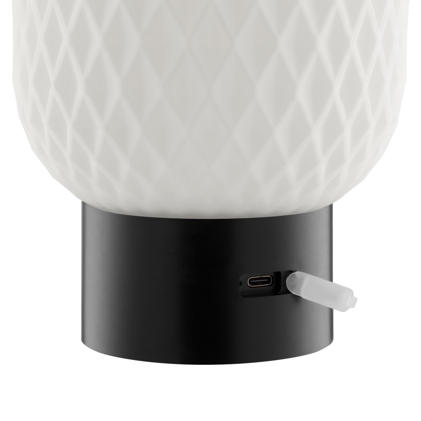 Brilliant - Lámpara de mesa para exterior LED RGBW regulable, recargable y táctil SARASTRO LED/3W/5V 2700K 1800 mAh IP44 blanca