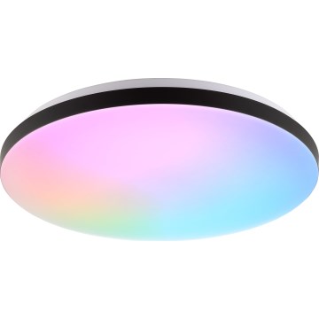 Brilliant - Luminaria de techo LED RGBW regulable LIVIO LED/20W/230V 3000-6500K diámetro 38,5 cm negro + mando a distancia