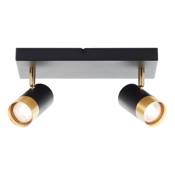 Brilliant - Luminaria LED de focos VIGOLO 2xGU10/5W/230V negro/dorado