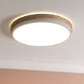 Brilliant - Plafón LED regulable BAARLO LED/24W/230V diá. 35 cm blanco/madera de caucho