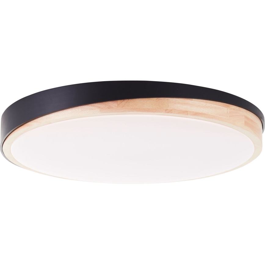 Brilliant - Plafón LED regulable BAARLO LED/36W/230V 3000-6500K diá. 50 cm negro/madera de caucho + control remoto