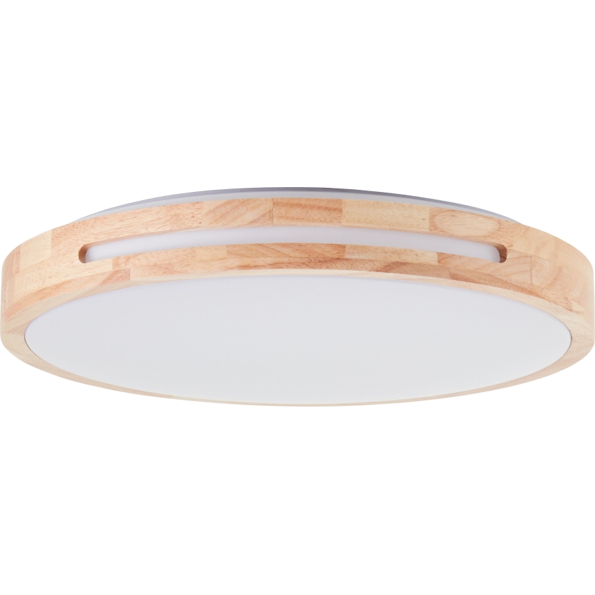 Brilliant - Plafón LED regulable WOODBURY LED/24W/230V diá. 39 cm madera de caucho