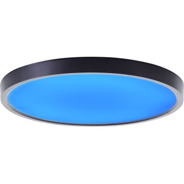 Brilliant - Plafón LED RGBW regulable LOTTI LED/16W/230V 3000K diá. 30 cm negro Wi-Fi Tuya + control remoto