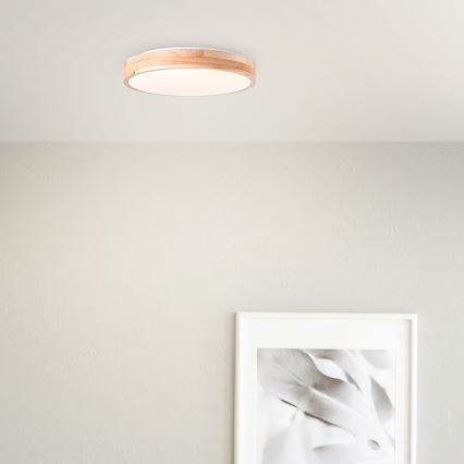 Brilliant - Plafón LED SLIMLINE LED/24W/230V Ø 34,5 cm madera de caucho