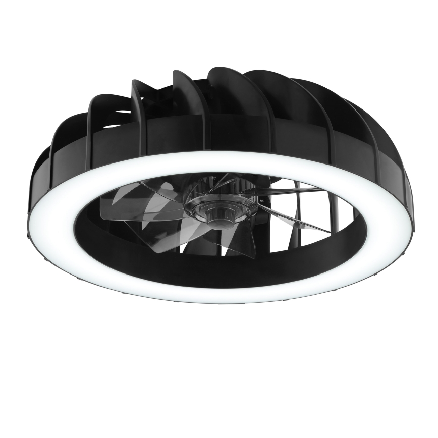 Brilliant - Ventilador de techo regulable LED RGBW con luz FANORA LED/30W/230V 2700-6500K diámetro 46 cm negro + mando a distancia