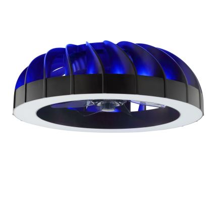 Brilliant - Ventilador de techo regulable LED RGBW con luz FANORA LED/30W/230V 2700-6500K diámetro 46 cm negro + mando a distancia