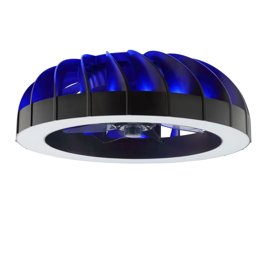 Brilliant - Ventilador de techo regulable LED RGBW con luz FANORA LED/30W/230V 2700-6500K diámetro 46 cm negro + mando a distancia