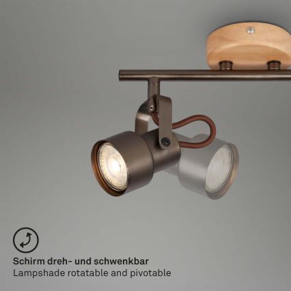 Brilo - Foco LED TAHUN 2xGU10/5W/230V 3000K marrón
