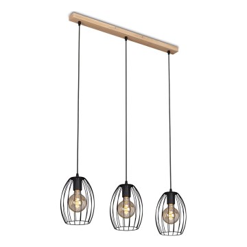 Brilo - Lámpara colgante WAKTU 3xE27/60W/230V árbol de caucho