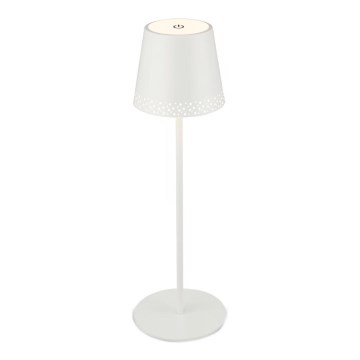 Brilo - Lámpara de mesa exterior LED recargable, táctil y regulable KIKI LED/2,6W/5V IP44 2600 mAh blanca