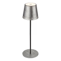 Brilo - Lámpara de mesa exterior LED táctil recargable y regulable KIKI LED/2,6W/5V IP44 2600 mAh plateada