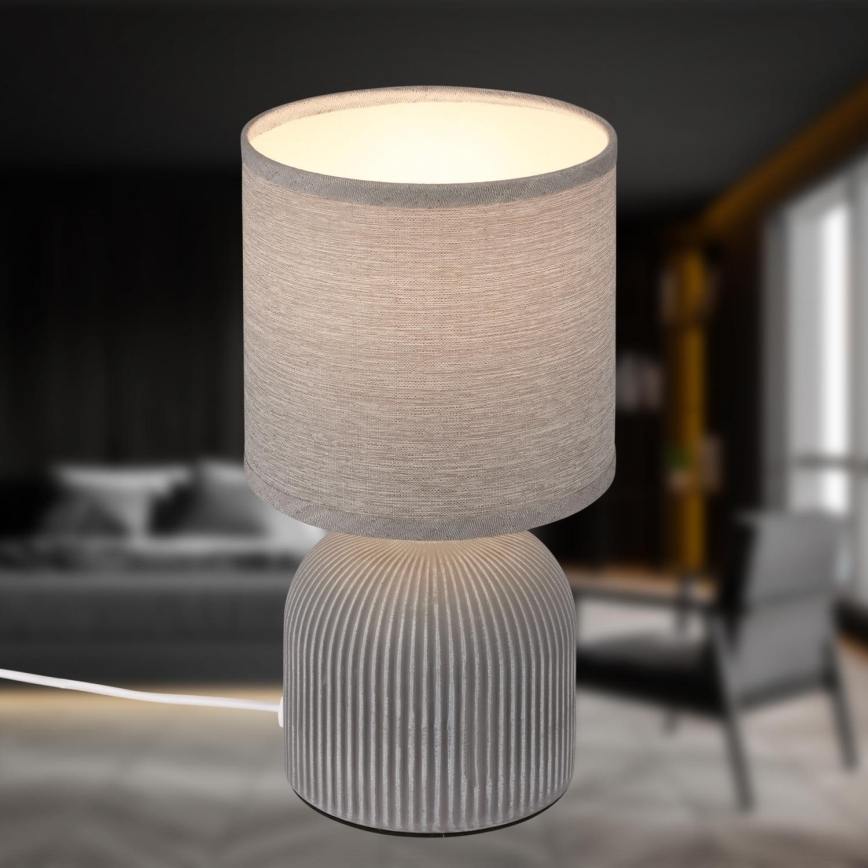 Brilo - Lámpara de mesa INO 1xE14/10W/230V gris