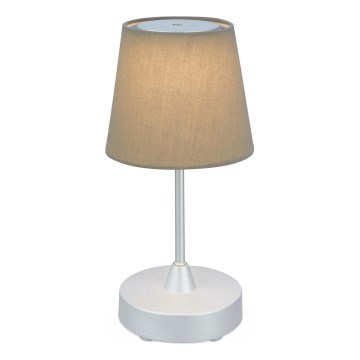 Brilo - Lámpara de mesa LED de exterior recargable y regulable LED/3W/5V IP44 plata/beige