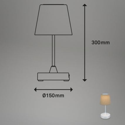Brilo - Lámpara de mesa LED de exterior recargable y regulable LED/3W/5V IP44 plata/beige