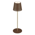 Brilo - Lámpara de mesa LED regulable, recargable y táctil para exterior KIKI LED/2,6W/5V IP44 2600 mAh marrón