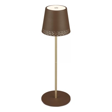 Brilo - Lámpara de mesa LED regulable, recargable y táctil para exterior KIKI LED/2,6W/5V IP44 2600 mAh marrón