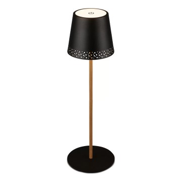 Brilo - Lámpara de mesa para exterior LED regulable, recargable y con control táctil KIKI LED/2,6W/5V IP44 2600 mAh negra