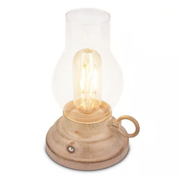 Brilo - Lámpara de mesa recargable LED regulable para exterior KANEA LED/1,5W/5V IP44 1200 mAh beige