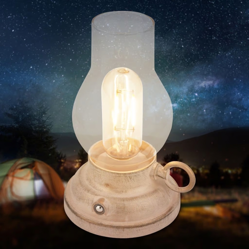 Brilo - Lámpara de mesa recargable LED regulable para exterior KANEA LED/1,5W/5V IP44 1200 mAh beige
