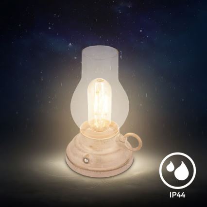 Brilo - Lámpara de mesa recargable LED regulable para exterior KANEA LED/1,5W/5V IP44 1200 mAh beige