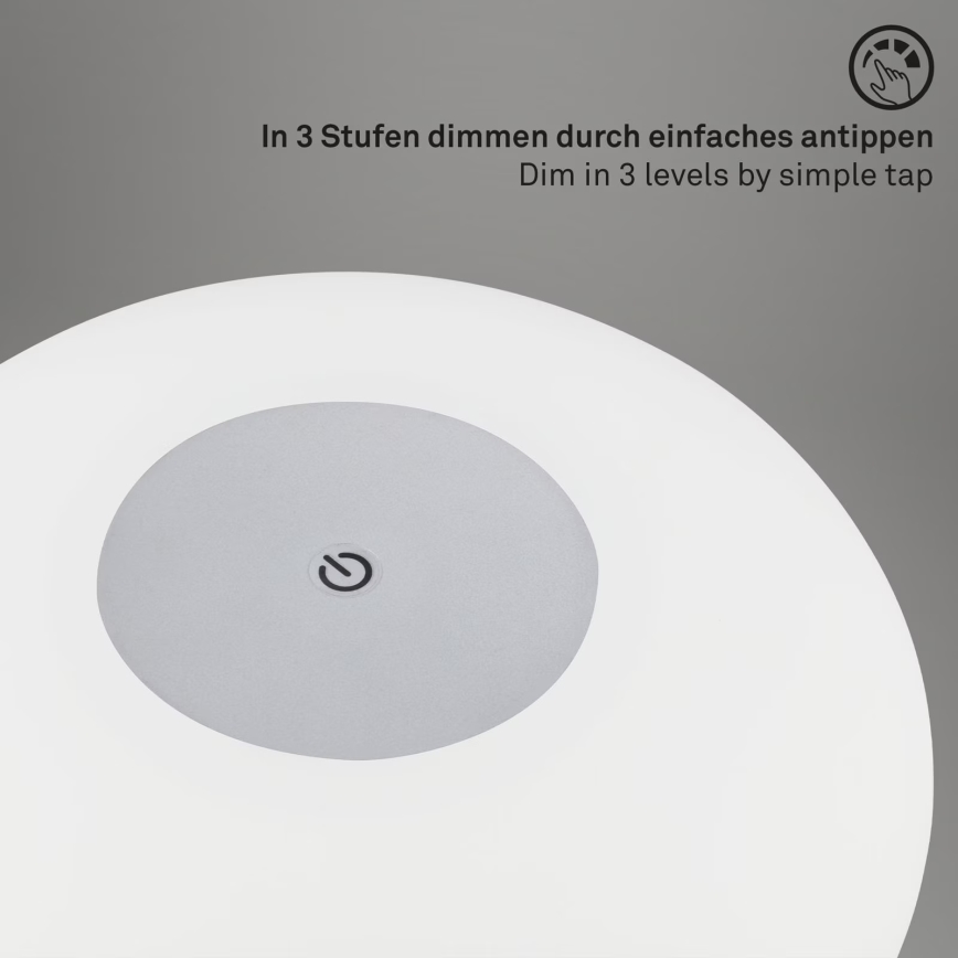 Brilo - Lámpara LED de mesa recargable y regulable para exterior OLANA LED/3W/5V 3300K IP44 2000 mAh
