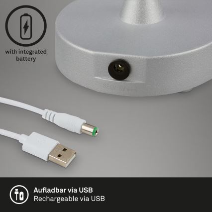 Brilo - Lámpara LED de mesa recargable y regulable para exterior OLANA LED/3W/5V 3300K IP44 2000 mAh