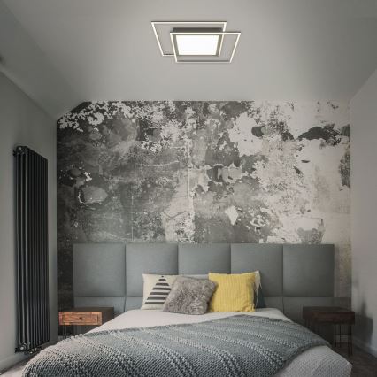 Brilo - Luminaria LED de techo 2xLED/16W/230V + LED/19W 51,5x51,5 cm 3000K negra