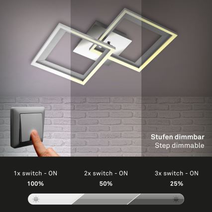 Brilo - Lámpara de techo LED regulable FRAME 2xLED/11W/230V
