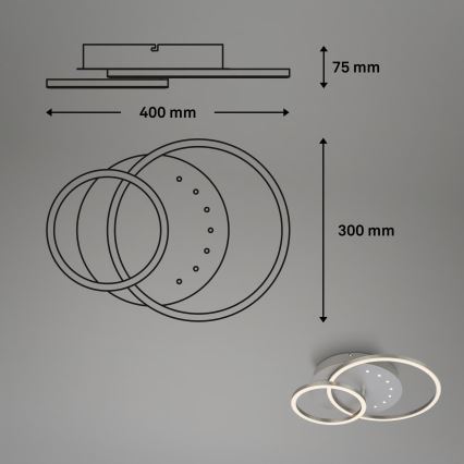 Brilo - Lámpara de techo LED regulable LED/26W/230V 3000K cromo mate