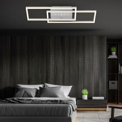 Brilo - Luminaria de techo LED regulable / 30W / 230V / 3000K / cromo mate