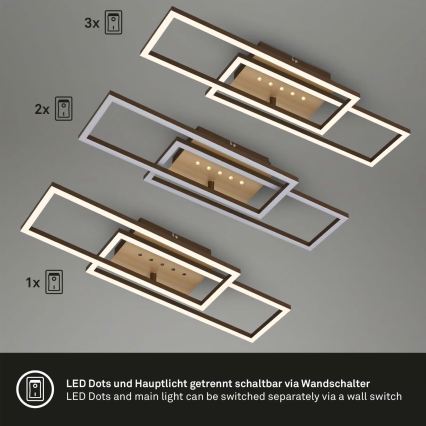 Brilo - Luminaria de techo LED regulable LED/30W/230V 3000K marrón