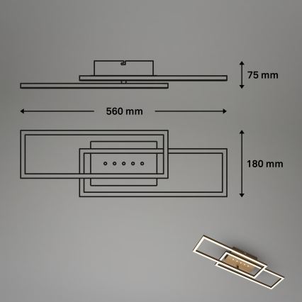Brilo - Luminaria de techo LED regulable LED/30W/230V 3000K marrón