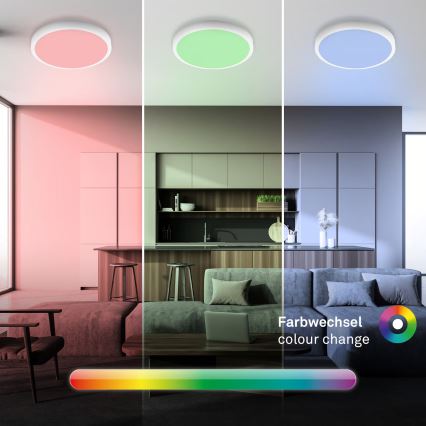 Brilo - Lámpara de techo LED RGBW regulable, 20W, 230V, 2200-6500K, Wi-Fi Tuya, diámetro 27 cm