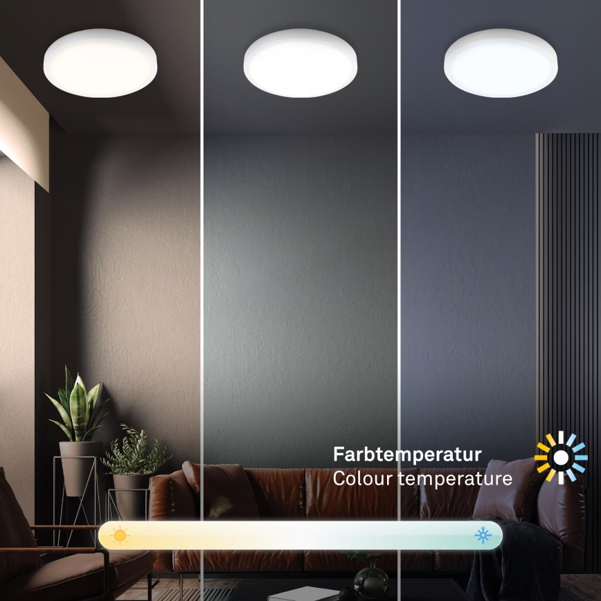 Brilo - Lámpara de techo LED RGBW regulable, 20W, 230V, 2200-6500K, Wi-Fi Tuya, diámetro 27 cm