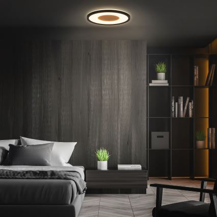 Brilo - Luminaria de techo LED SUFIT WOOD LED/18W/230V 3000K Ø 29 cm