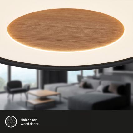 Brilo - Luminaria de techo LED SUFIT WOOD LED/18W/230V 3000K Ø 29 cm