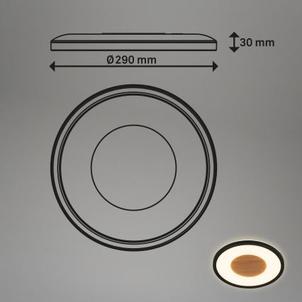 Brilo - Luminaria de techo LED SUFIT WOOD LED/18W/230V 3000K Ø 29 cm